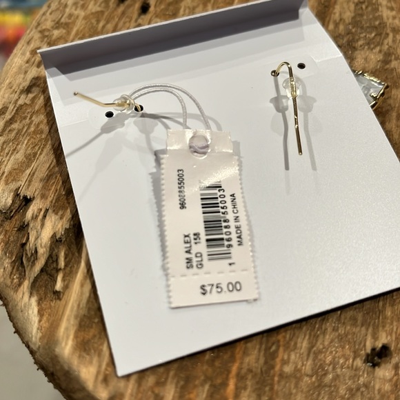 Kendra Scott Small Faceted Alex Gold Drop Earrings in Ivory Illusion / NWT - Picture 7 of 9